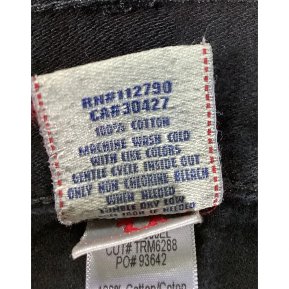 True Religion Bobby Black Straight Leg Jeans Mens 36 Made in USA TRM6288